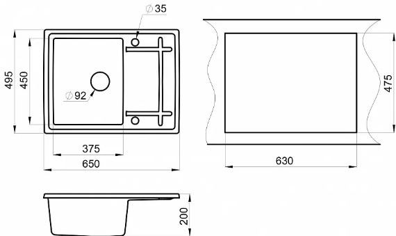 Мойка для кухни Granula 6501 арктик