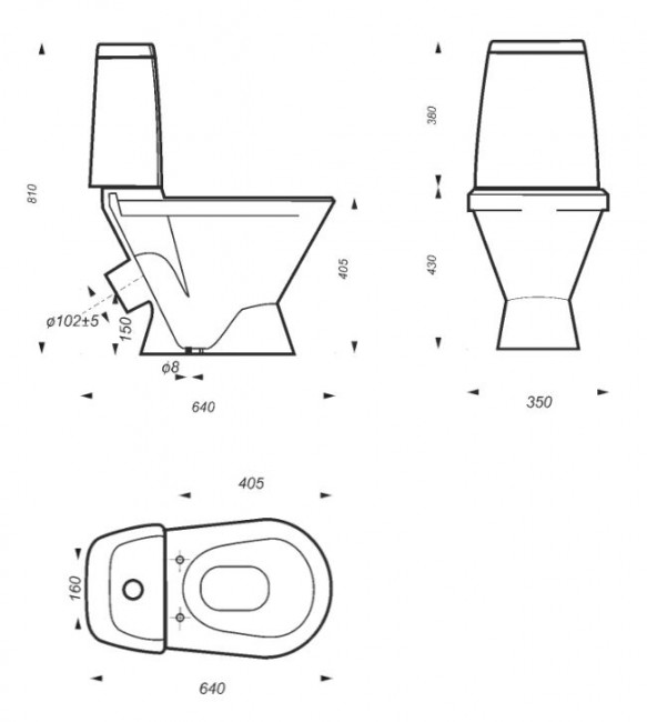 Унитаз-компакт Sanita Самарский Эконом SMRSACC01090111