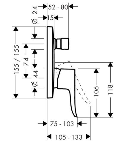 Смеситель Hansgrohe Metris 31451000 для ванны