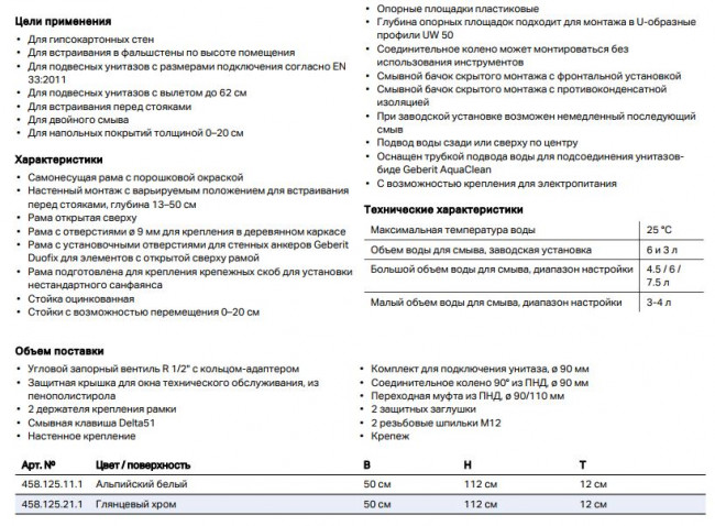 Система инсталляции Geberit Duofix 458.125.11.1