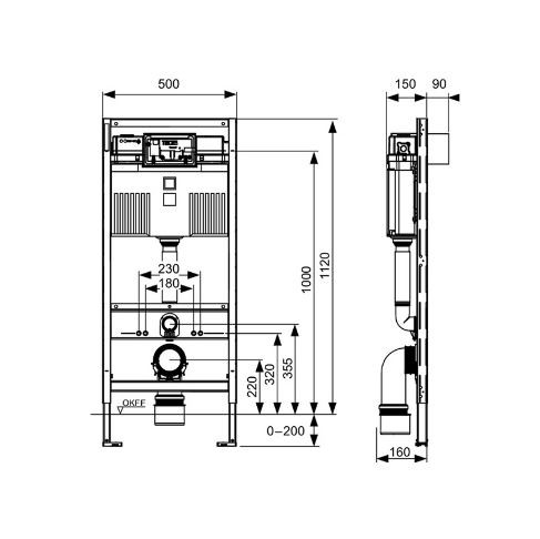 Система инсталляции TECE Profil 9300302 для унитаза