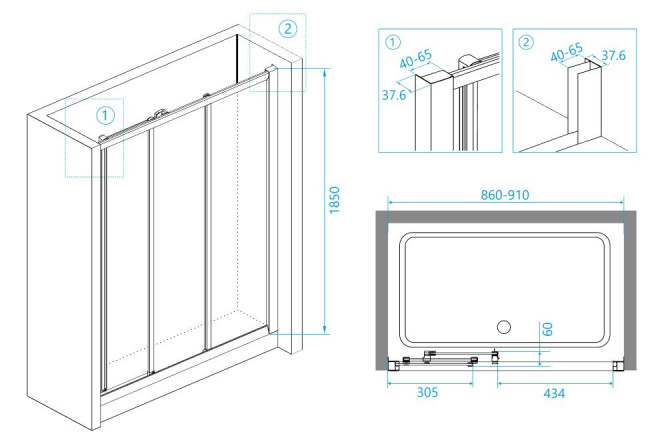 Душевая дверь RGW CL-11 90 04091109-51 шиншилла