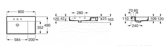 Раковина Roca Inspira Square WB Unik 32752B000