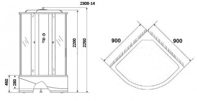 Душевая кабина Niagara NG-2308-14G 90*90