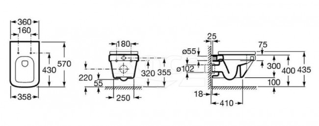 Унитаз подвесной Roca Dama-N 346787000 без сиденья