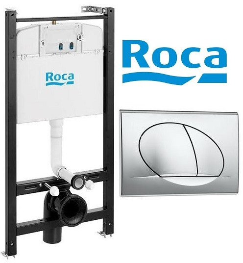 Система инсталляции Roca Active с клавишей смыва 42B хром глянец