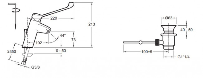 Смеситель Jacob Delafon Panache E18161-CP для раковины