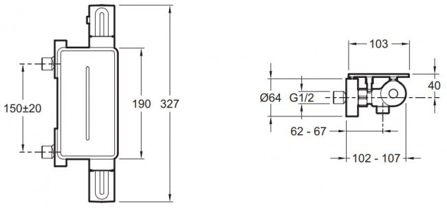 Смеситель Jacob Delafon Metro E21767-CP для душа термостат