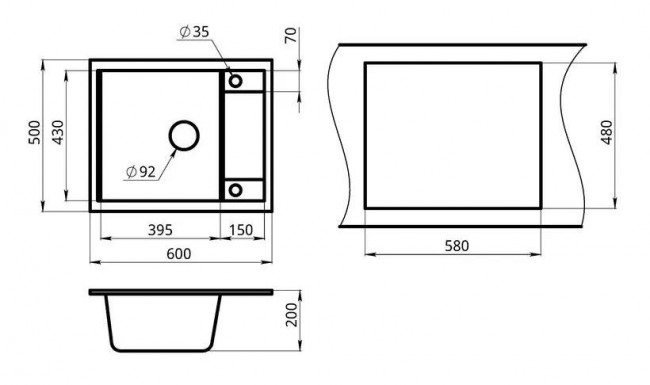 Мойка для кухни Granula 6002 черный