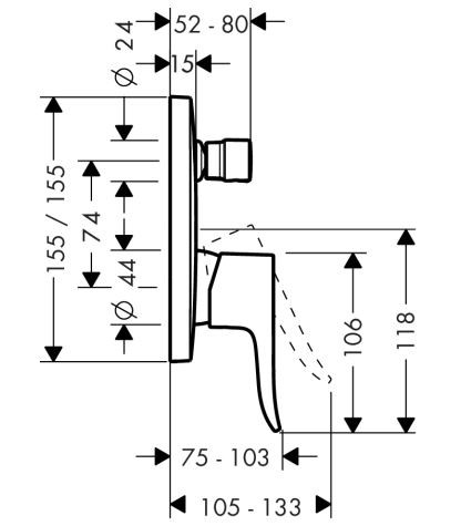 Смеситель Hansgrohe Metris 31454000 для ванны