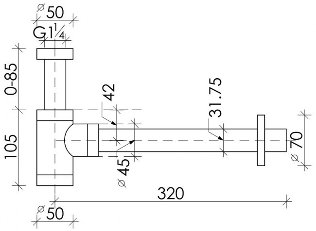 Сифон для раковины Ceramica Nova 70001CH