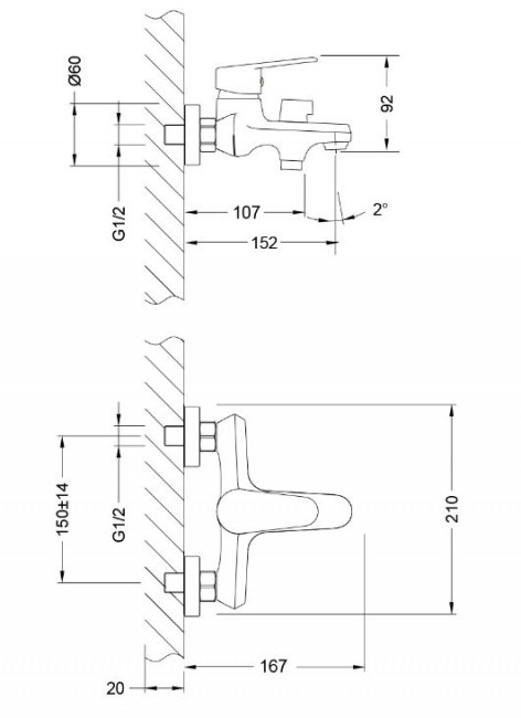 Смеситель Lemark Point LM0314C для ванны