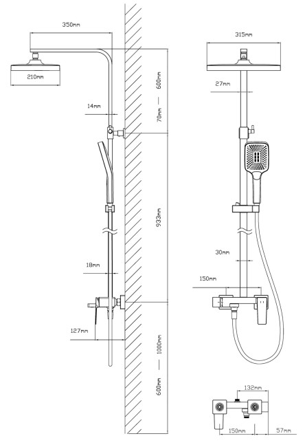 Душевая система Vincea Cube VSFS-4C12CH хром