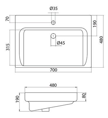 Раковина Santek Тигода 70 1WH302083