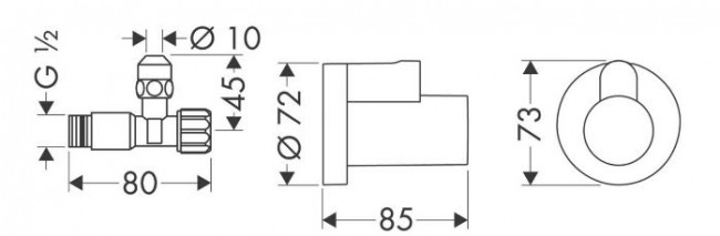 Угловой вентиль Hansgrohe G3/8 13954000 с накладкой