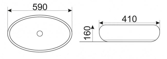 Раковина CeramaLux 9030А 59*41 накладная