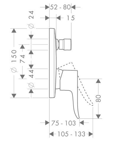 Смеситель Hansgrohe Metris 31493000 для ванны