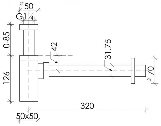 Сифон для раковины Ceramica Nova 70002CH