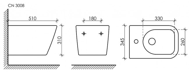 Биде подвесное Ceramicanova Metric CN3008