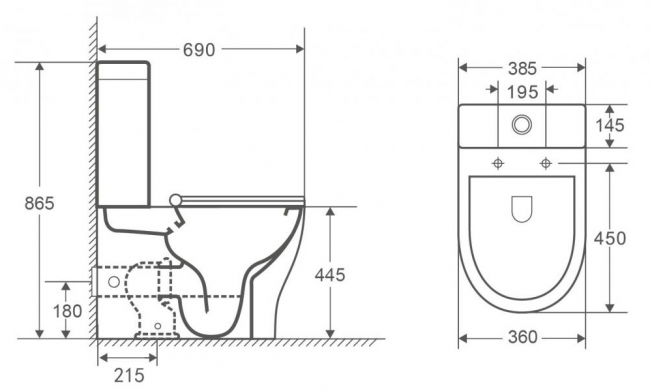 Унитаз-компакт OWL Tid Cirkel-G OWLT190702 безободковый с микролифтом