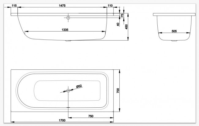 Ванна стальная Bette BetteOcean 170*70 8853-000