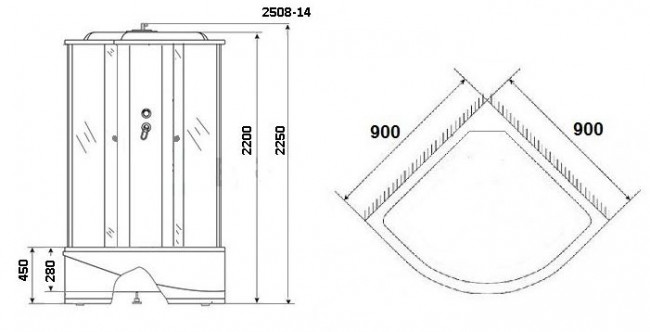 Душевая кабина Niagara NG-2508-14 90*90