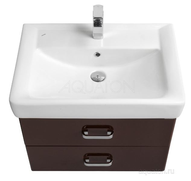 Тумба под раковину Акватон Америна 70 1A137601AM430 темно-коричневая
