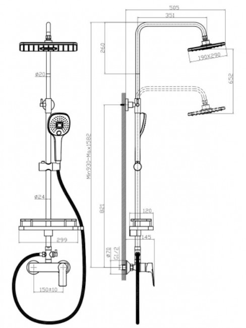 Душевая система Rossinka RS27-45