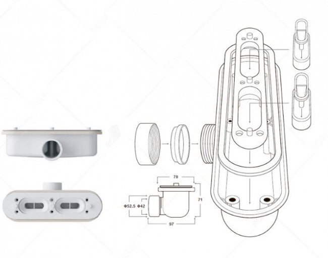 Сифон для душевых поддонов RGW STL 14241100-01