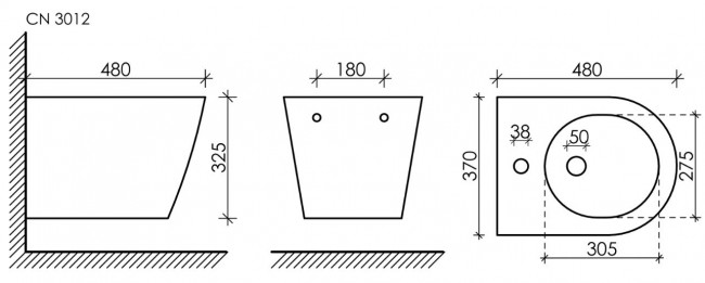 Биде подвесное Ceramicanova Forma CN3012