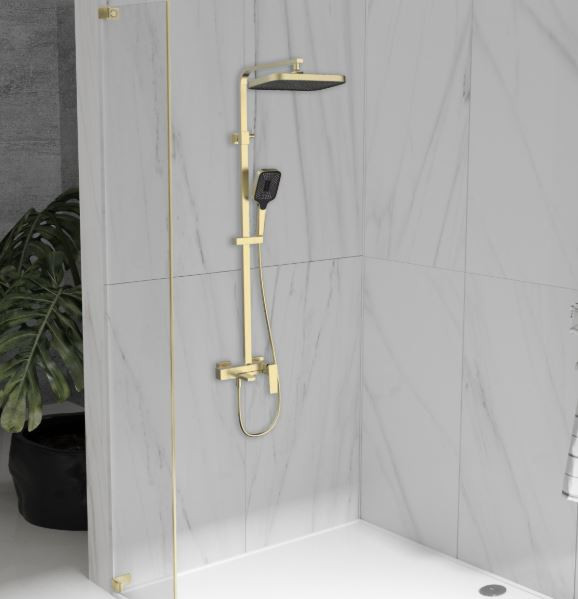 Душевая система Vincea Cube VSFS-4C12BG брашированное золото