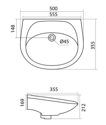 Раковина Santek Бриз 50 1WH110448 без отверстия под смеситель