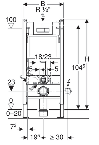 Система инсталляции для подвесного унитаза Geberit Duofix 458.125.21.1