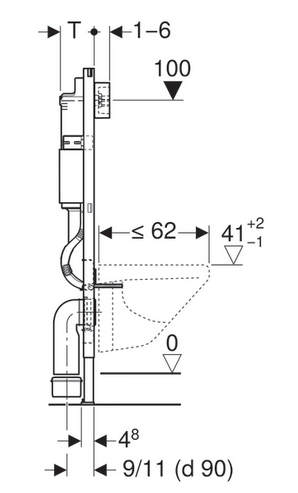 Система инсталляции для подвесного унитаза Geberit Duofix 458.125.21.1