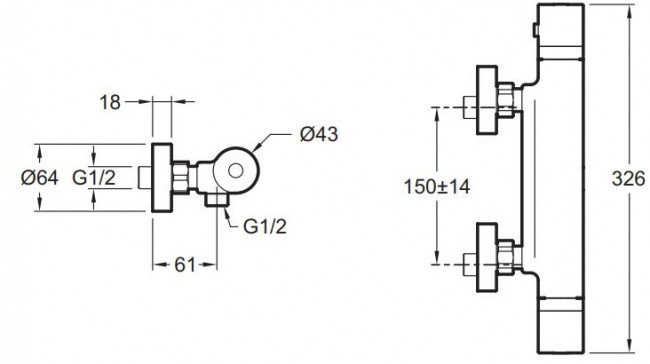 Смеситель Jacob Delafon Edgar E29846-CP для душа термостат