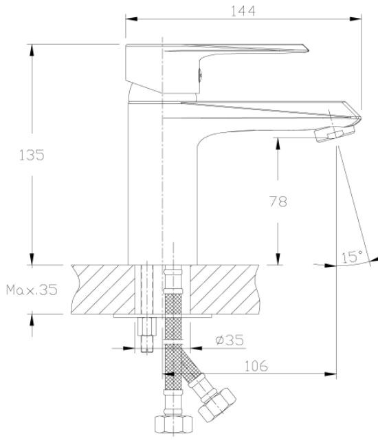 Смеситель Rossinka RS28-11 для раковины