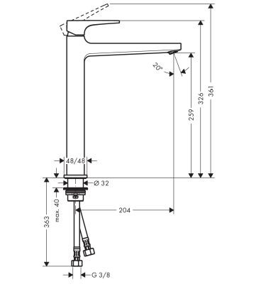 Смеситель Hansgrohe Metropol 32512700 для раковины белый матовый