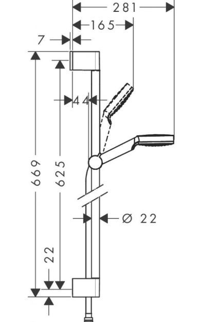 Душевой гарнитур Hansgrohe Crometta Vario 650 26532400 белый/хром