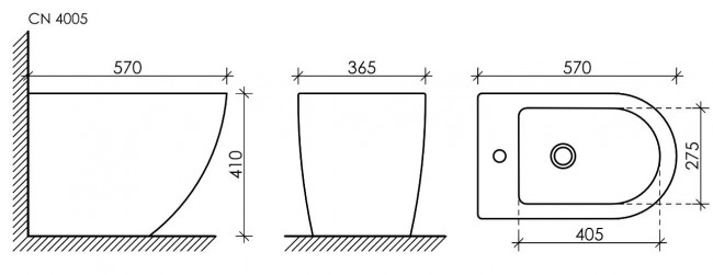 Биде напольное Ceramicanova Metropol CN4005