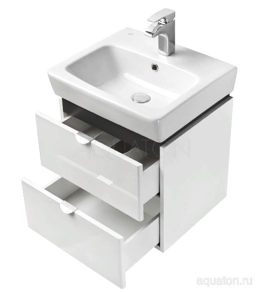 Тумба под раковину Акватон Скай PRO 50 1A238001SY010 белая глянец