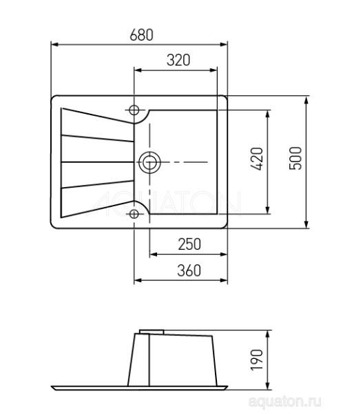Мойка для кухни Акватон Монца 1A716032MC230 серая