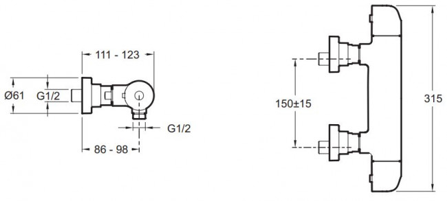 Смеситель Jacob Delafon Gabin E78128-CP для душа термостат