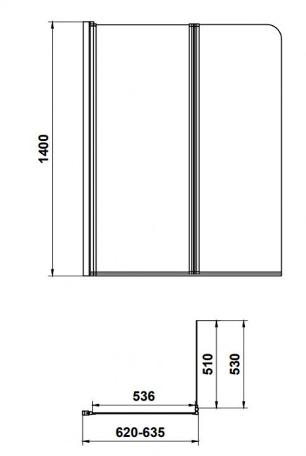 Шторка для ванны Cersanit Easy 115 PN-EASY*115