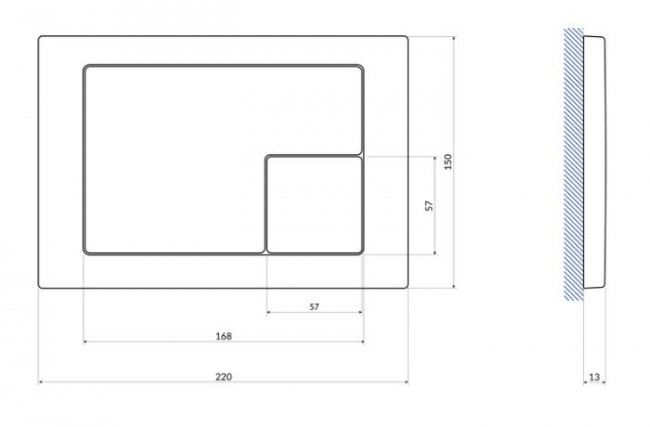 Комплект Cersanit Carina XL CO DPL EO Slim + Vector + кнопка Corner хром глянец A64441