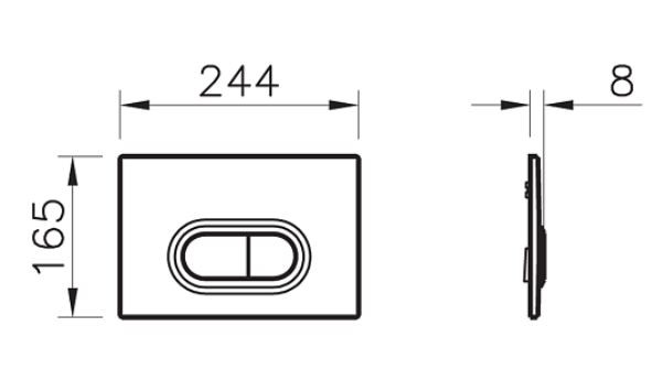 Комплект инсталляции VitrA L-Box 9005B003-7211 с безободковым унитазом S40 кнопка хром глянец