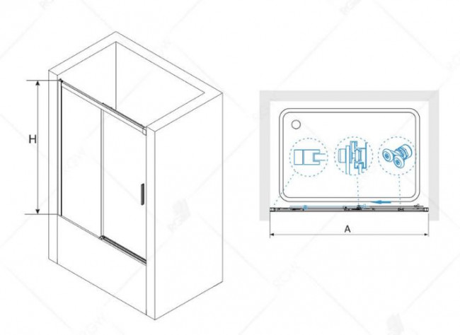 Шторка для ванны RGW SC-45 180 34114518-11 прозрачное