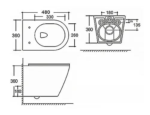 Унитаз подвесной Azario Vela AZ-2480 смыв Торнадо безободковый с микролифтом