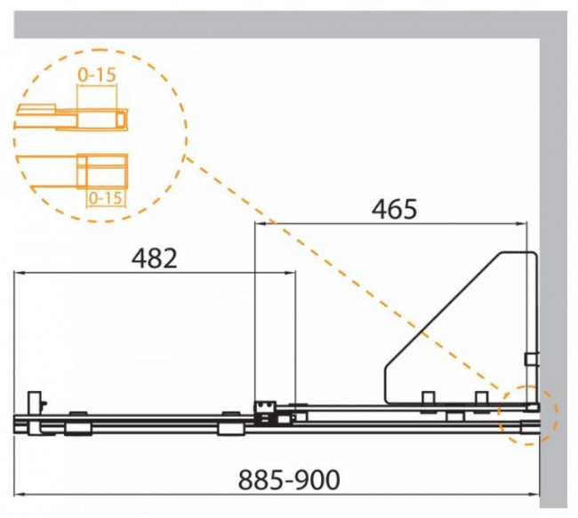 Шторка для ванны Cezares STREAM-VFS-11-90/150-C-Cr