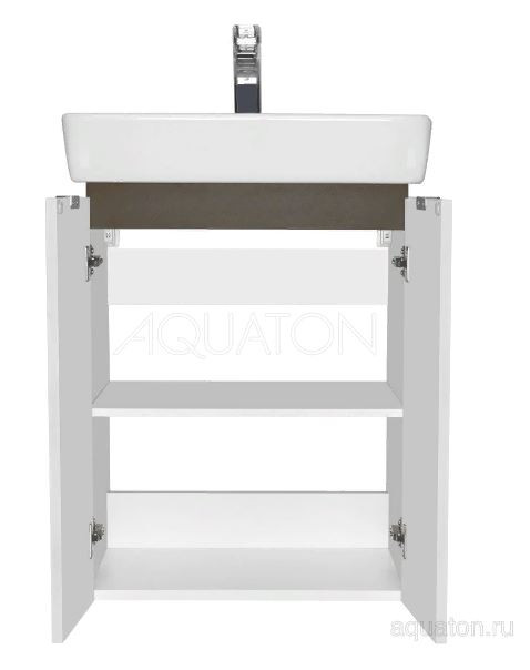 Тумба под раковину Акватон Скай PRO 55 1A238101SY010 белая глянец