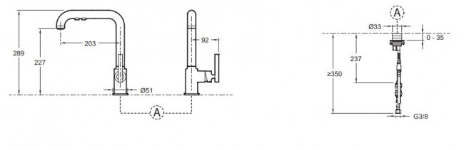 Смеситель Jacob Delafon Purist 7505D-CP для кухни